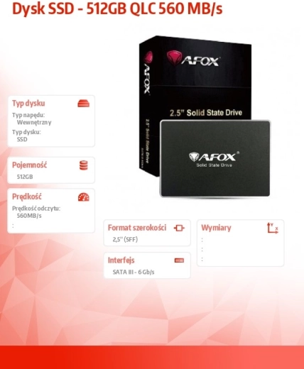 Disque SSD 512 Go QLC 560 Mo/s