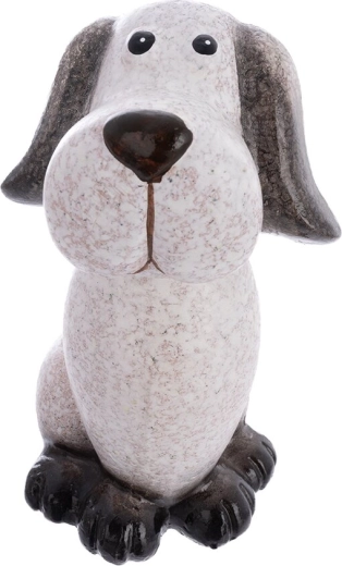 Dekorative Hundefigur aus Polyresin, beige, 22 × 13 × 16 cm