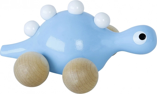 Wooden Dinosaur on Wheels Blue