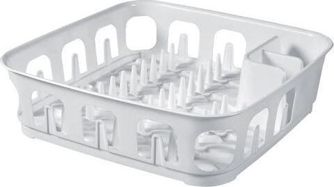 Vierkante afdruipmat voor servies 39 × 39 × 10 cm, wit plastic