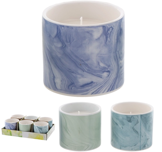 Decorative Citronella Candle Ferano 10 × 8 cm, ceramic holder, assorted colors