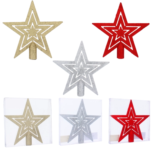 Pointe étoilée pour sapin de Noël 20 cm