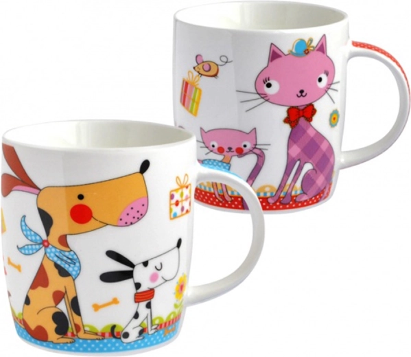 Keramische mok met katten- of hondenmotief 390 ml