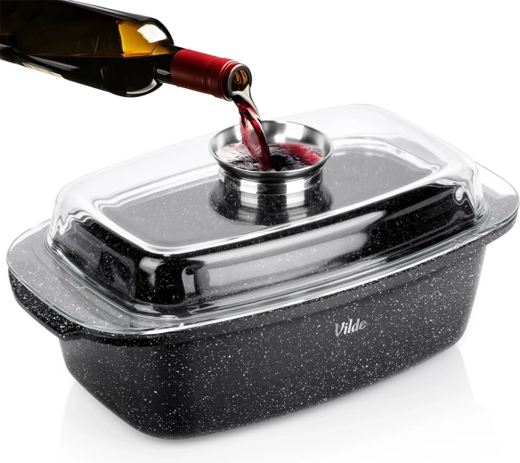 Granite roaster with lid 5.4 l, 39 × 22 × 17.5 cm