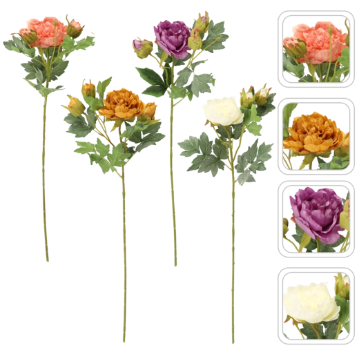 Künstlicher Zweig mit Pfingstrosen, Farb-Mix