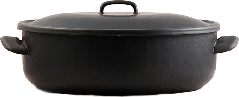 Ovale geëmailleerde braadslede met deksel 6,5 l BSE 32 × 24 cm