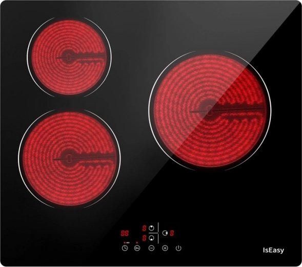 plaque de cuisson vitrocéramique à induction IsEasy avec 3 zones 5 500 W