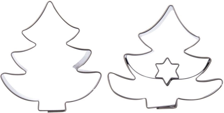 Emporte-pièce en acier pour biscuits – sapin, 4,5 cm, lot de 2