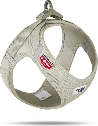 Curli air-mesh dog harness with buckle, light beige, XL (12–18 kg)