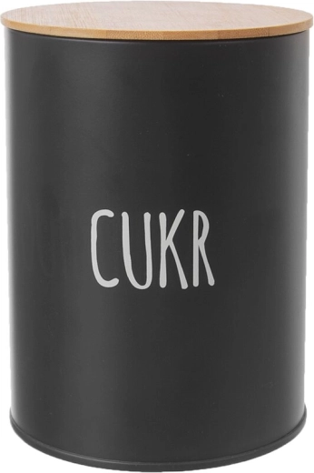 Boîte à sucre Black avec couvercle en bambou 11 cm