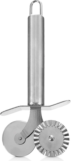 Roulettes doubles en acier inoxydable pour pâte et pâtes 4 cm