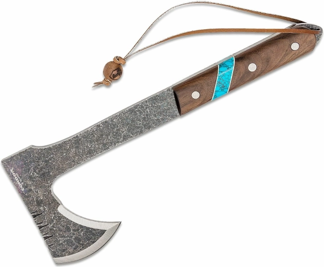 Condor Blue River Tomahawk Axe 529 g with walnut handle and leather sheath