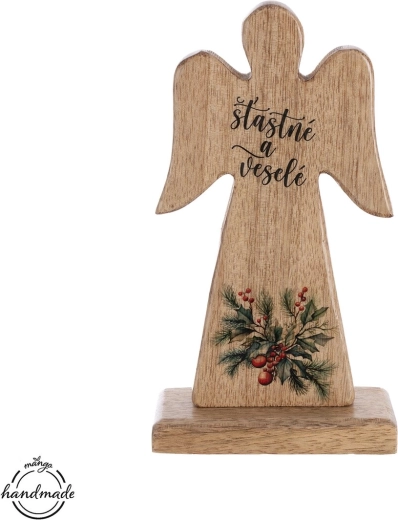 Wooden angel Mango happy and cheerful 20 cm - 1 pc
