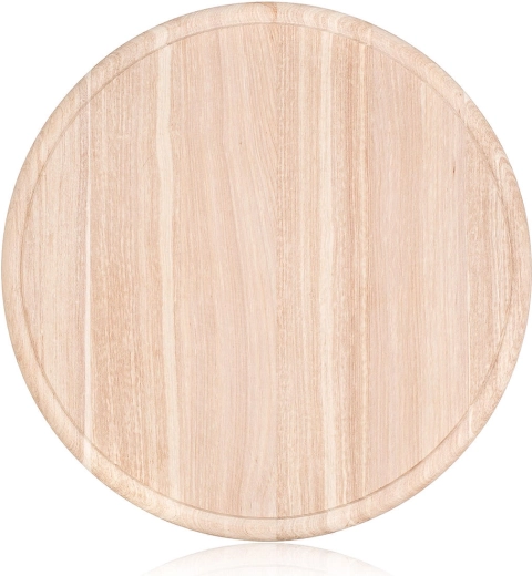 Rond houten snijplankje met sapgeul 26 cm BRILLANTE