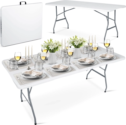 Inklapbare catering- en tuintafel 180 cm wit