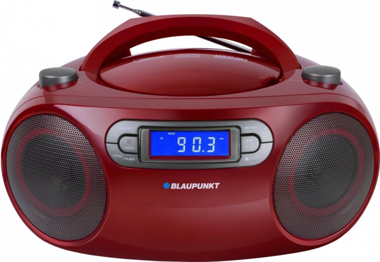 Boombox with FM, CD, MP3, USB, AUX, clock and alarm