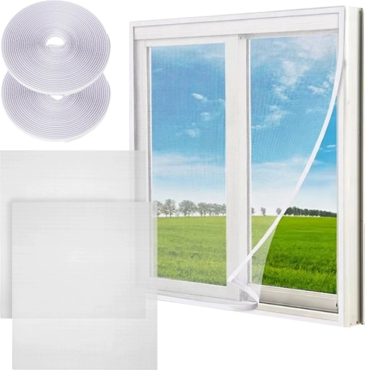 Set of window mosquito nets 150 × 130 cm, white, 2 pcs