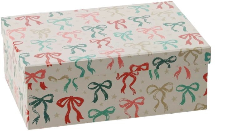 Weihnachts-Geschenkbox mit dekorativer Schleife 27 × 19,5 × 10 cm - 1 Stück