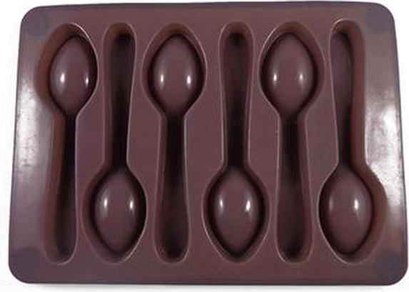 Moule en silicone pour glaçons et chocolat – cuillères, gris-brun