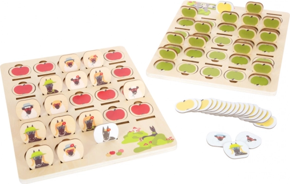 SMALL FOOT Guess Who I Am? 4 FRIENDS – Wooden Memory Game 2-in-1