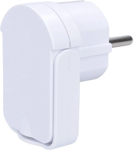 Solight Winkelstecker mit niedrigem Profil, IP20, weiß