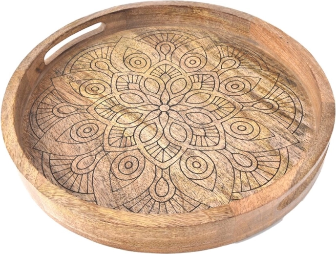 Tablett aus Mangoholz MANDALA