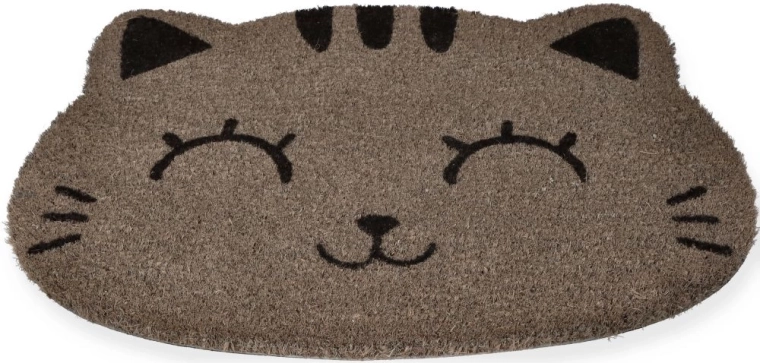 Eingangsmatte graue Katze