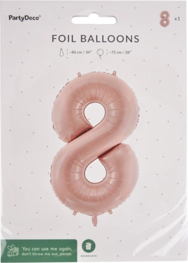 Ballon en aluminium chiffre 8 beige 72 cm