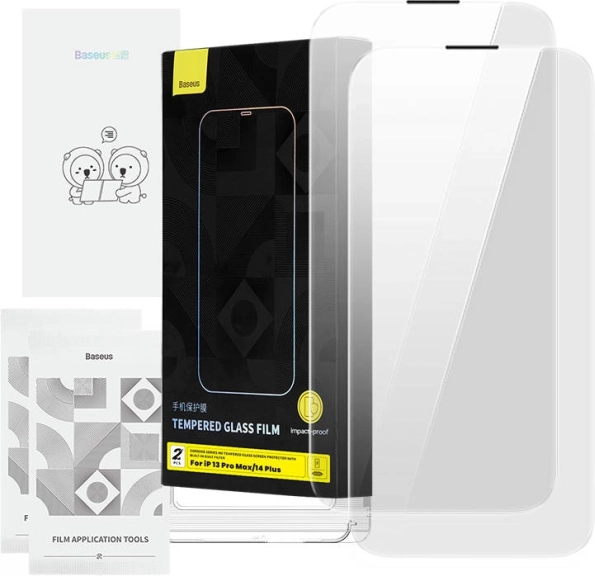 Gehard glas BASEUS Corning met stofilter voor iPhone 13 Pro Max / 14 Plus