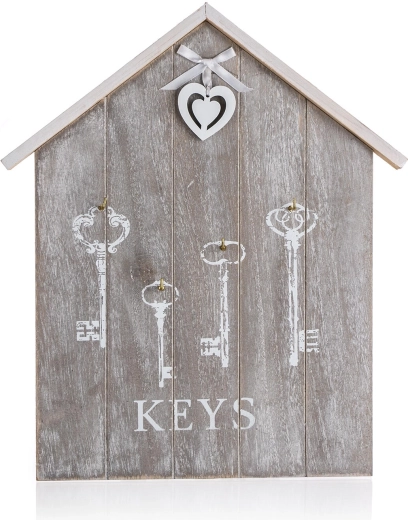 HEART Wall-Mounted Key Shelf made of MDF 34 × 29.5 × 2 cm