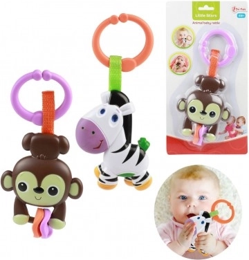 Rammelaar voor baby’s met diertje, kunststof, 4m+