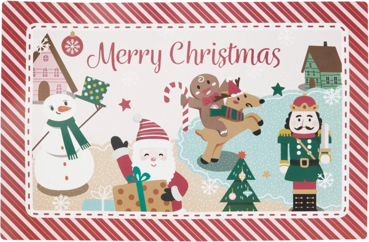 Kerst placemat van kunststof 43,5 × 28,5 cm