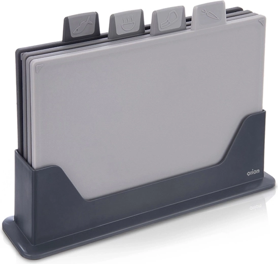 Set of Cutting Boards with Stand, 4 pcs