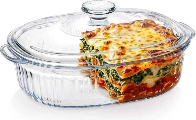 Glazen hittebestendige schaal met deksel 1,6 l Vilde