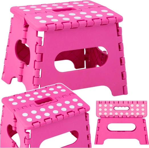 Folding step with anti-slip pink