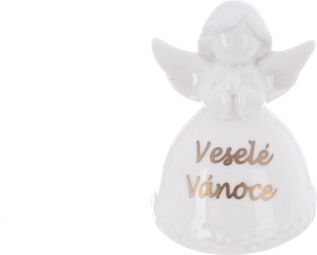 Porcelain Angel “Merry Christmas” White