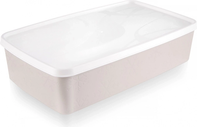 Boîte alimentaire en plastique avec couvercle 2 l beige