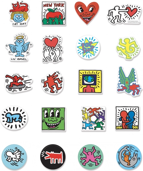 Vilac wooden magnets KEITH HARING, set of 20 pcs
