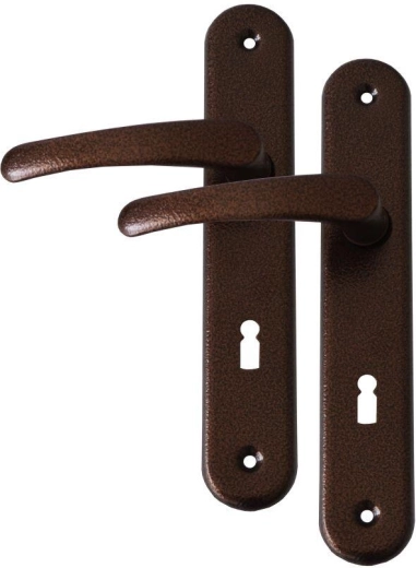 MICHAELA Door Hardware, handle with keyhole 72, copper finish