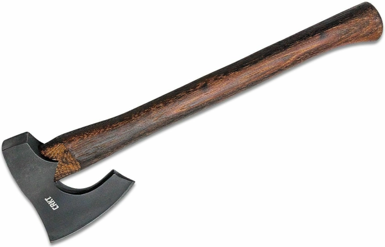 CRKT Freyr hache 820 g en acier au carbone avec manche en bois