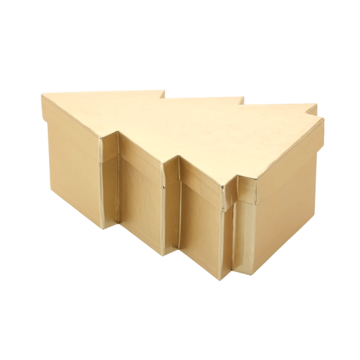 Weihnachts-Geschenkbox in Tannenbaumform, gold 25 × 18,5 × 9,5 cm