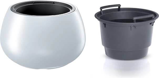 Cache-pot avec insert 37 cm blanc