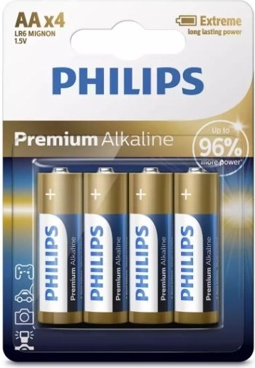Premium alkaline batteries AA x4