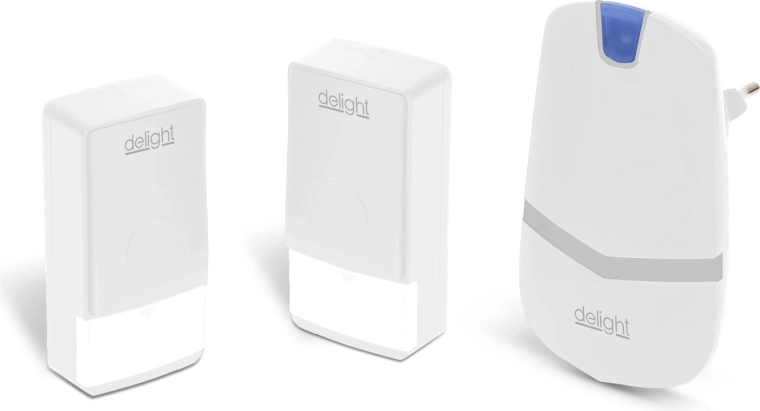 Kinetic digital wireless doorbell without batteries with two buttons