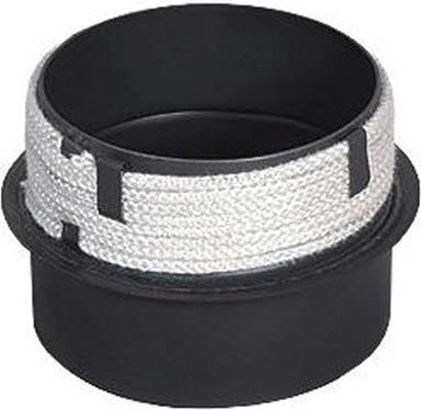 Raccord de cheminée 150/150 mm avec corde d’étanchéité, longueur 160 mm, épaisseur 1,5 mm, noir