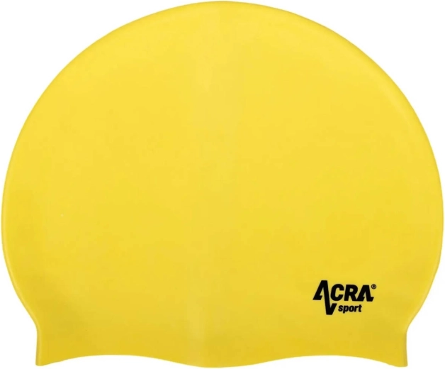Acra silicone swimming cap, yellow - 1 piece