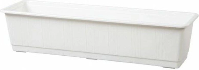 Jardinière en plastique pour fleurs 60 cm blanche