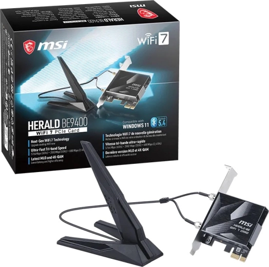 MSI Herald BE9400 WiFi 7 PCIe-netwerkkaart
