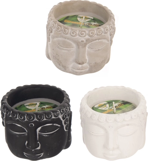 Bougie parfumée en céramique Bouddha à la citronnelle 150 g (3 variantes)