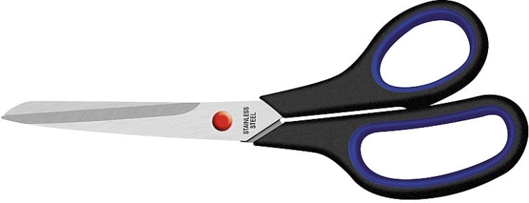 Schaar 23 cm met zachte greep, zwart